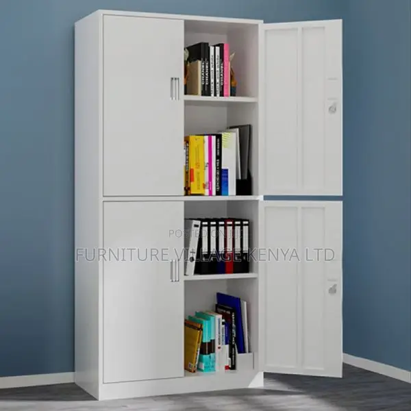 Cabinets:Tall Steel 4-Door Office Storage Cabinet
