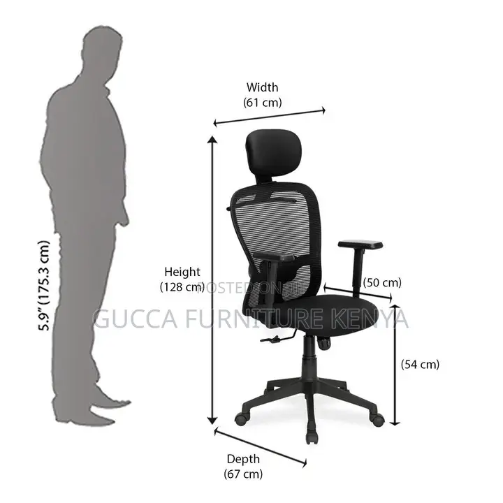 Office Chair:Comfy Breathable Back Swivel High Staff Chair