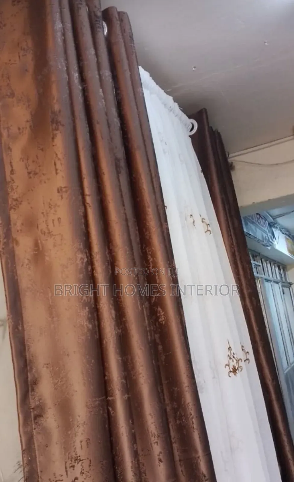 Dark Brown /Chocolate Pattrn Heavy Curtain