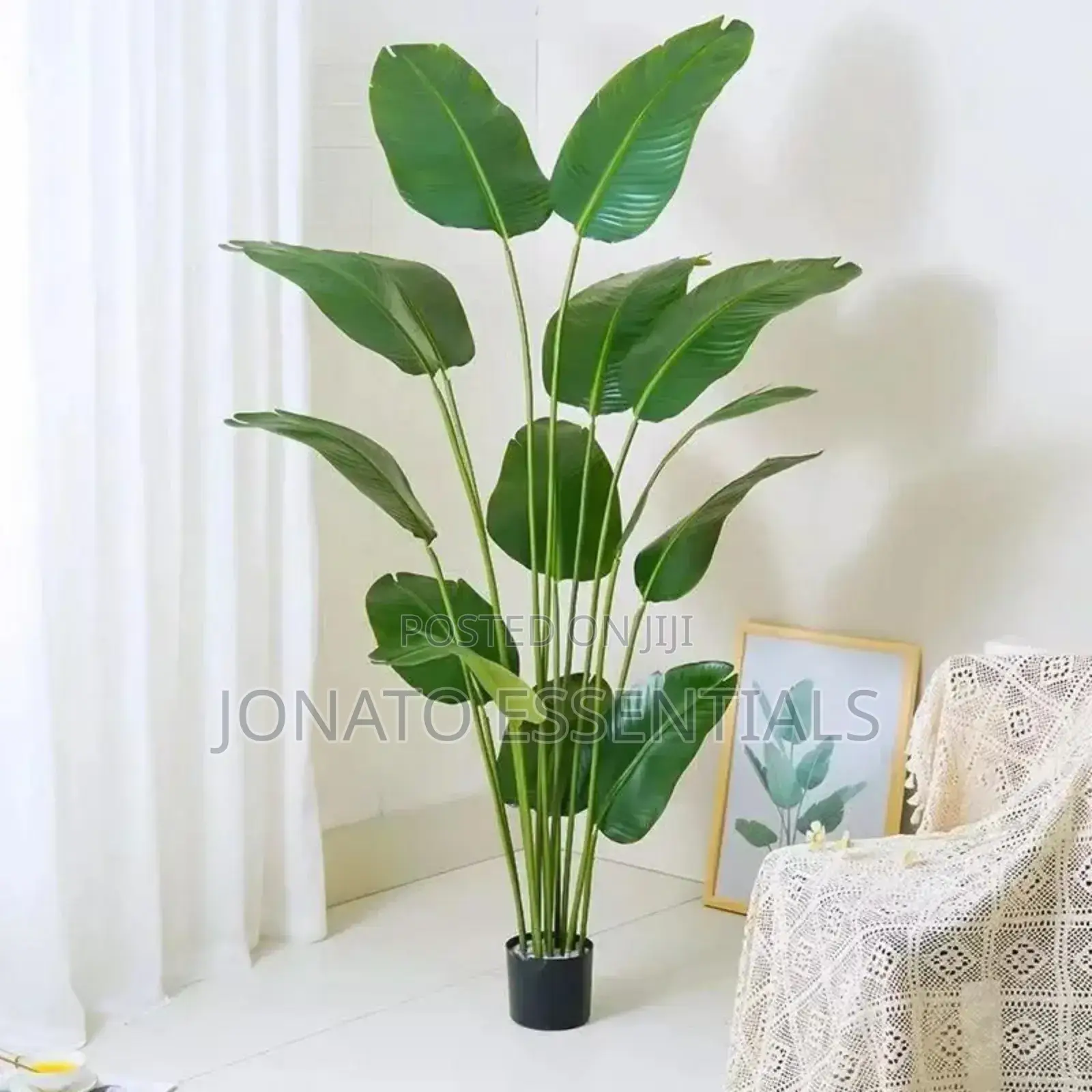Artificial Banana Leaf Plant, Indoor Tropical Tree in Pot