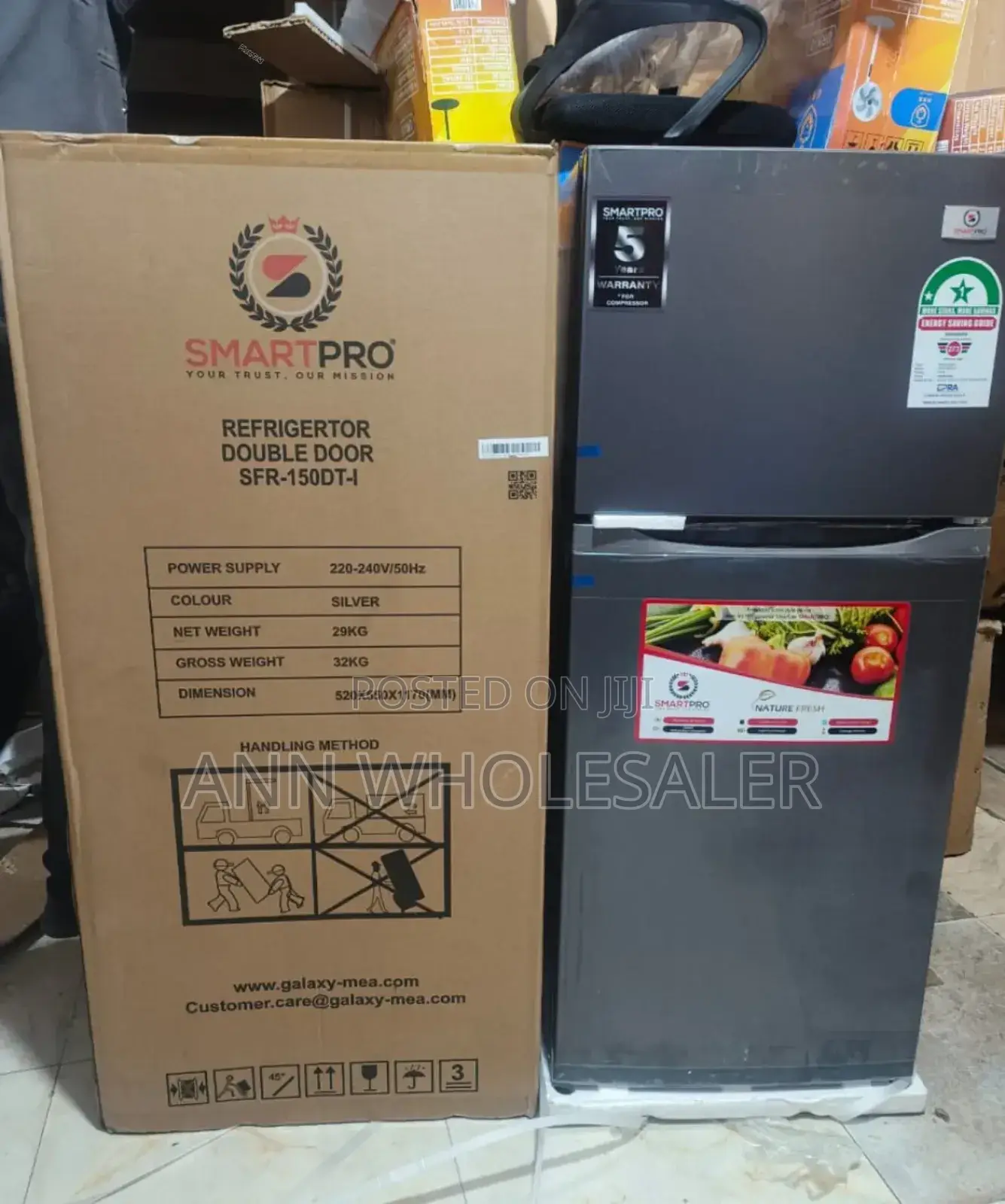 Smart Pro SFR-150-Dt-I Double Door Refrigerator, 121l - S/7