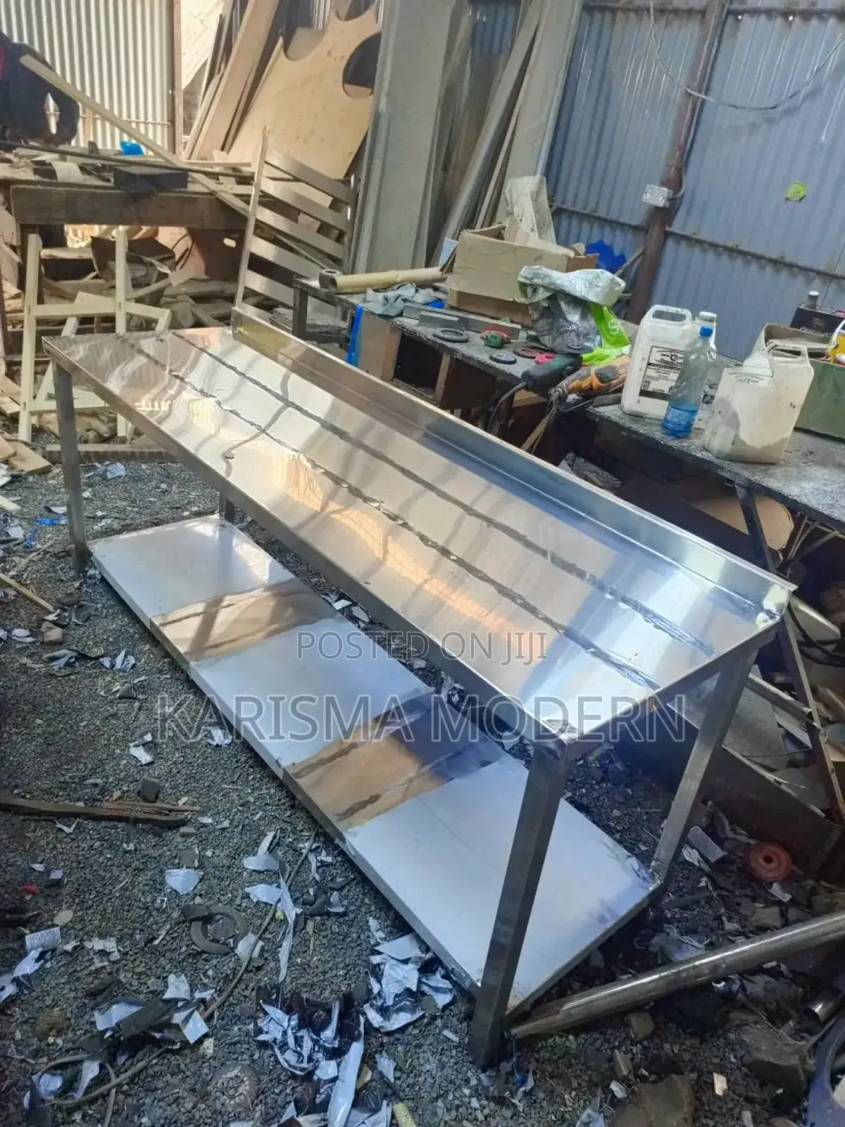 7ft Working Table Top With Undershelves