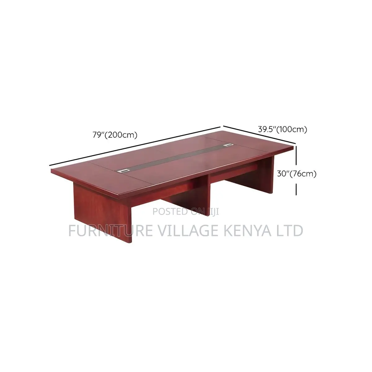 Boardroom Tables: Large Red Wood Boardroom Table – 3 Meters