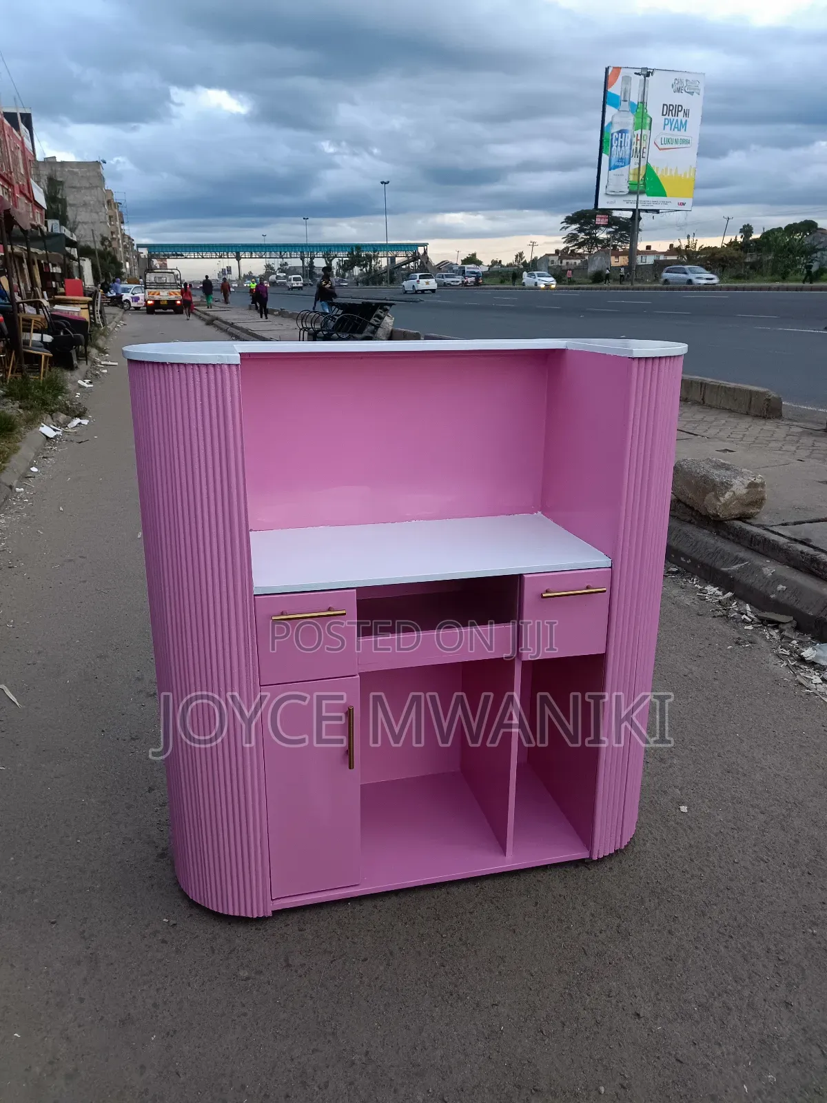 Reception Desk, Baby Pink. 