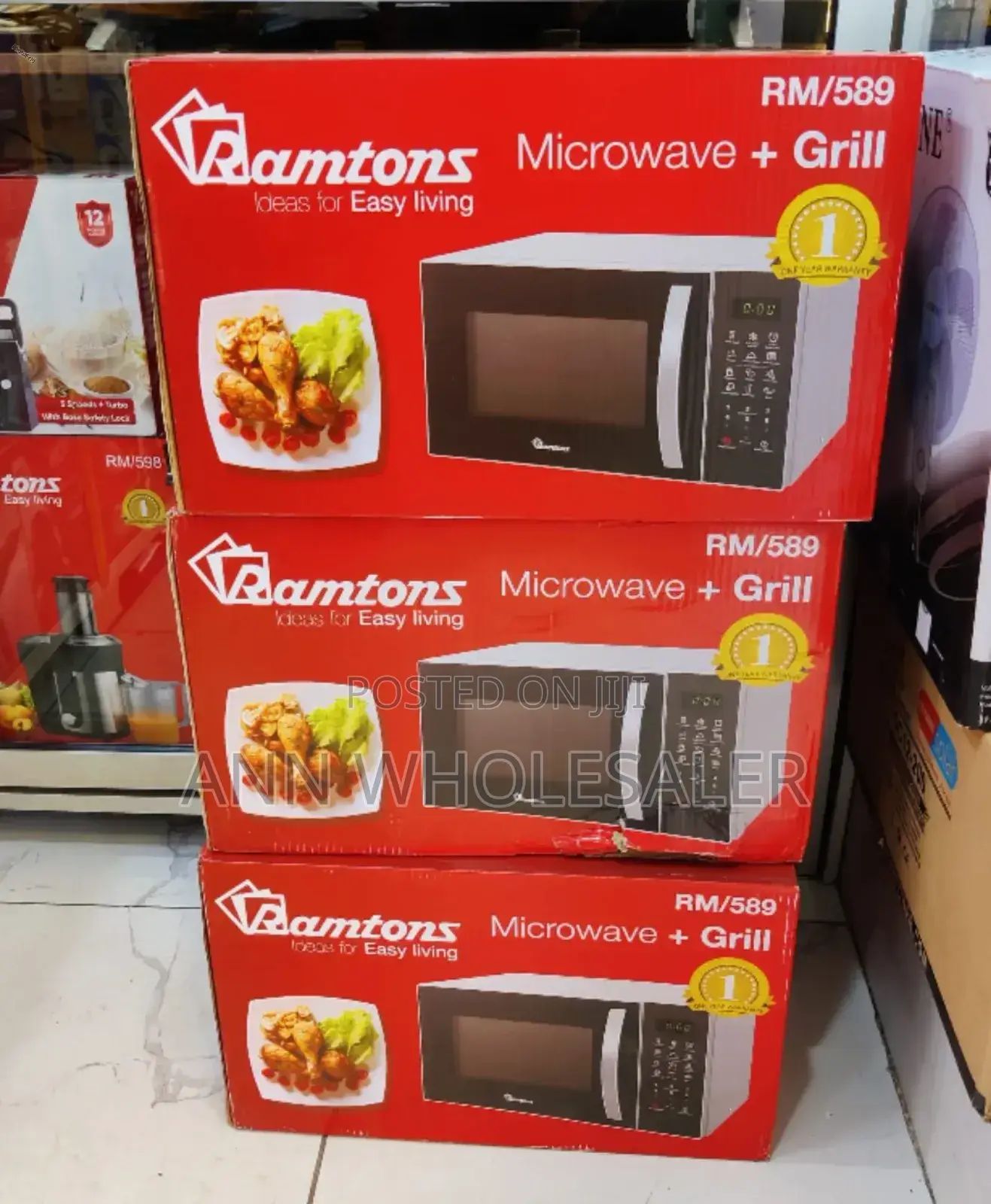 1 Year Warranty Ramtoms 23l Microwave+Grill