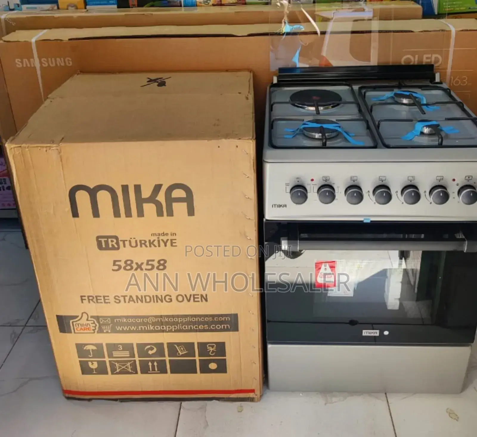3 Jet Valve+1 Hotplate Mika 58 by 58 Cooker