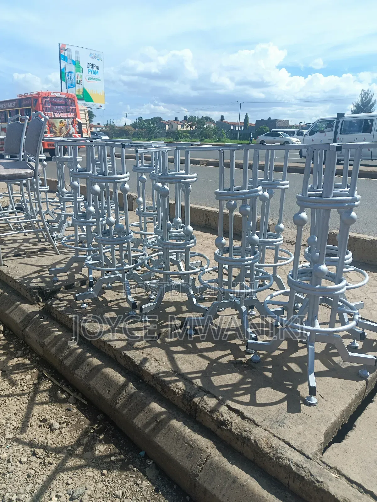 High Bar Table Stands, Silver Colour 