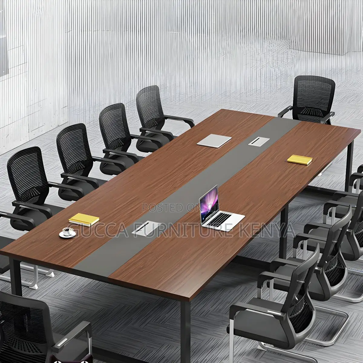 Boardroom Tables:2400mm Refined Brown Wood Conference Table