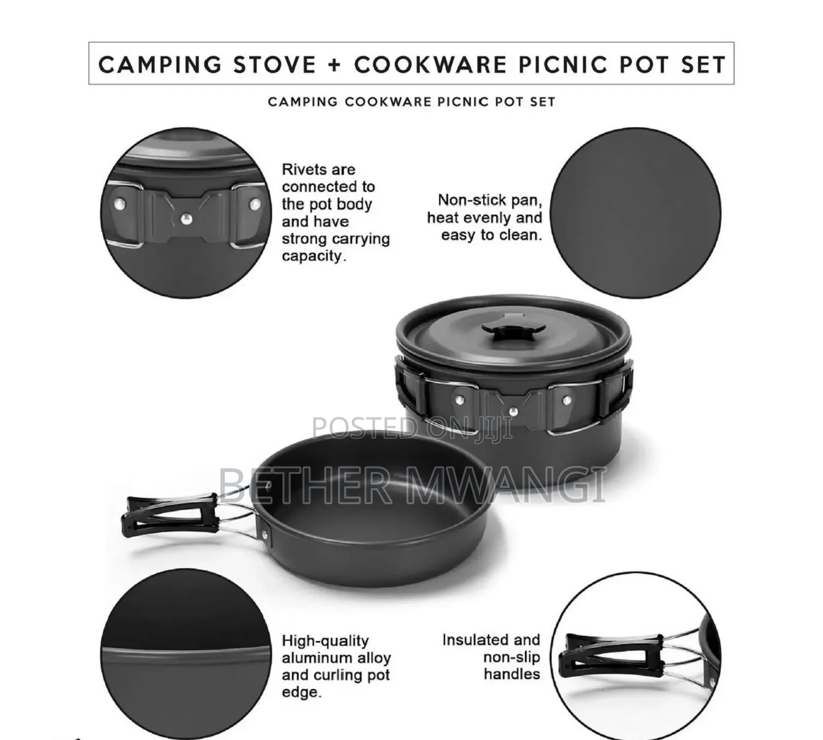 Camping Stove + Cookware Picnic Pot Set in Kenya