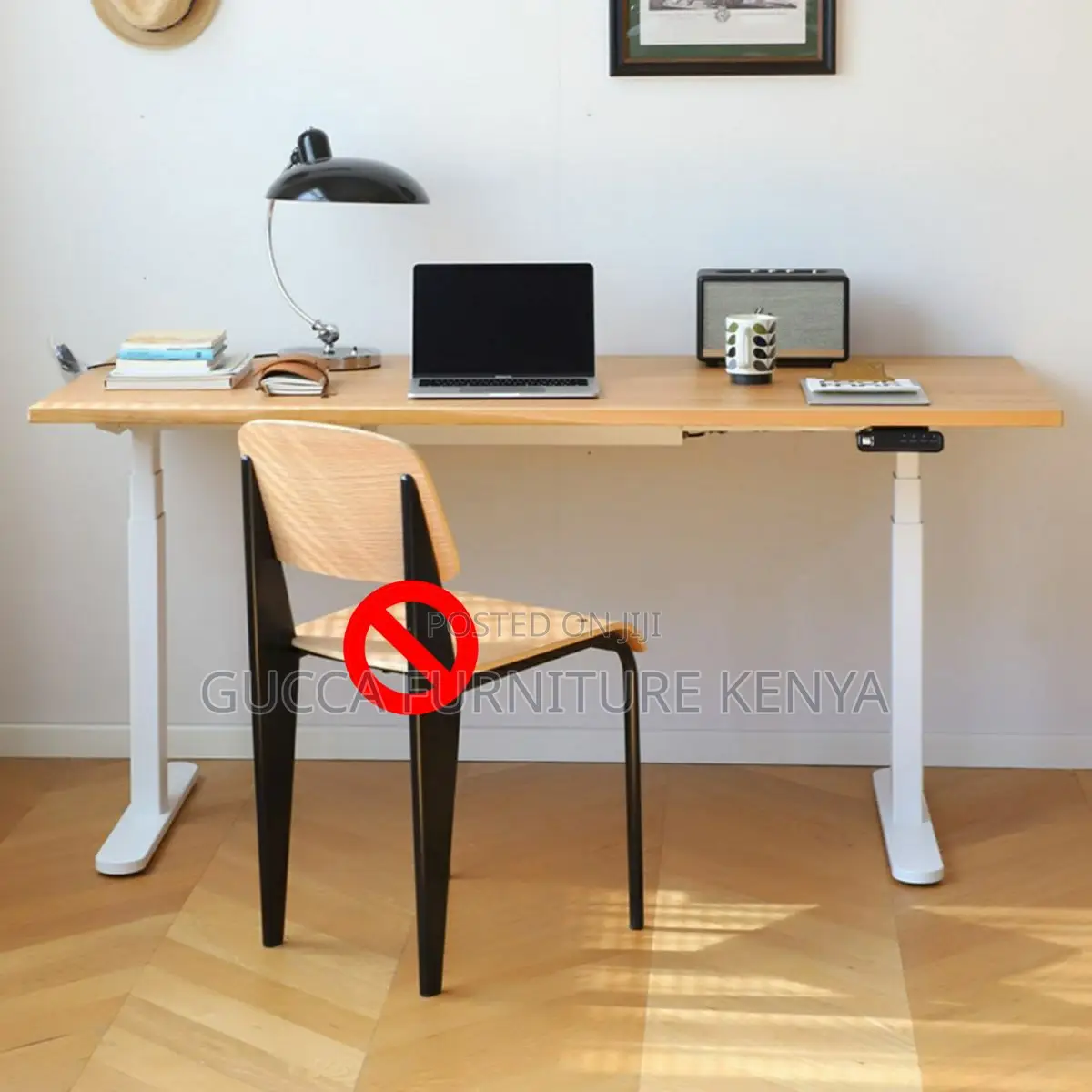 Office Tables:1600mm Elevating Desk With T-Metal Structure