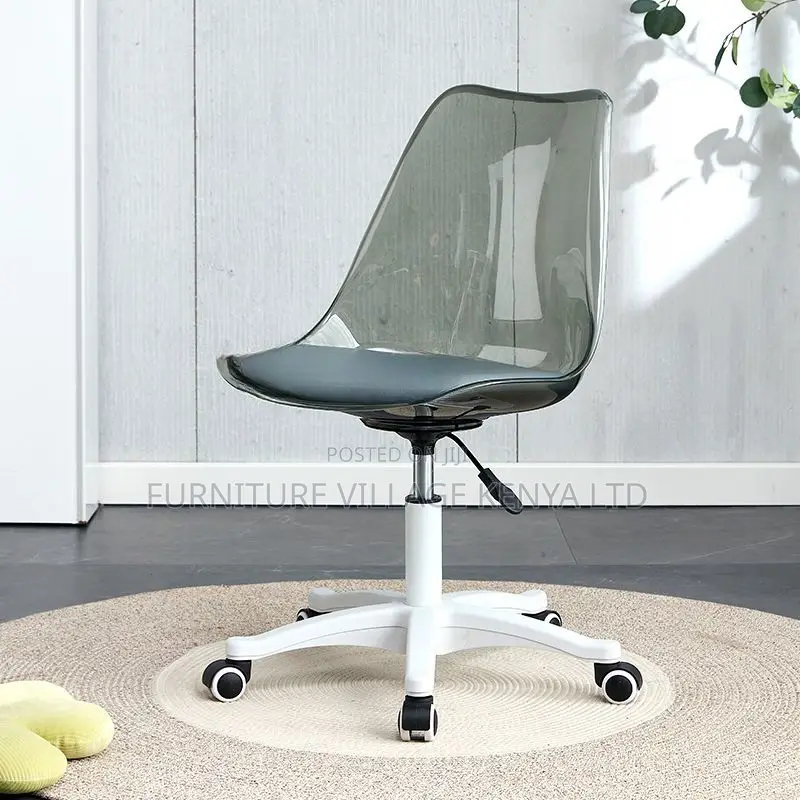 Office Chairs Swivel Minimalist Grey Transparent Task Stool