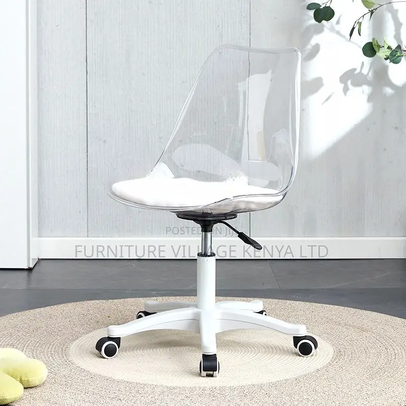Office Chairs Swivel Minimalist Grey Transparent Task Stool