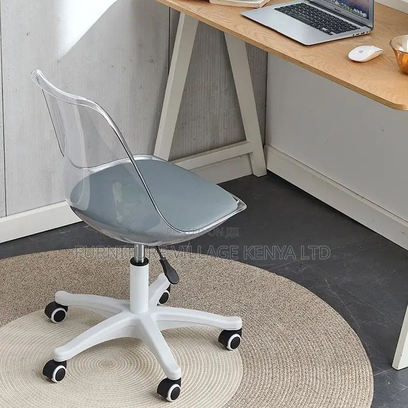 Office Chairs Swivel Minimalist Grey Transparent Task Stool