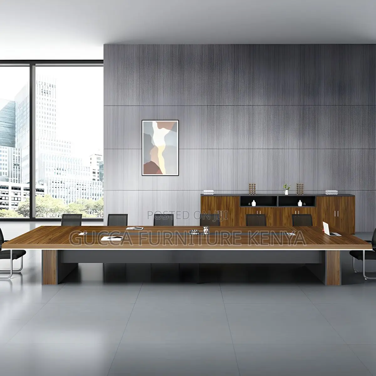 Boardroom Table:3-Meter Wooden Fixed Meeting Office Table