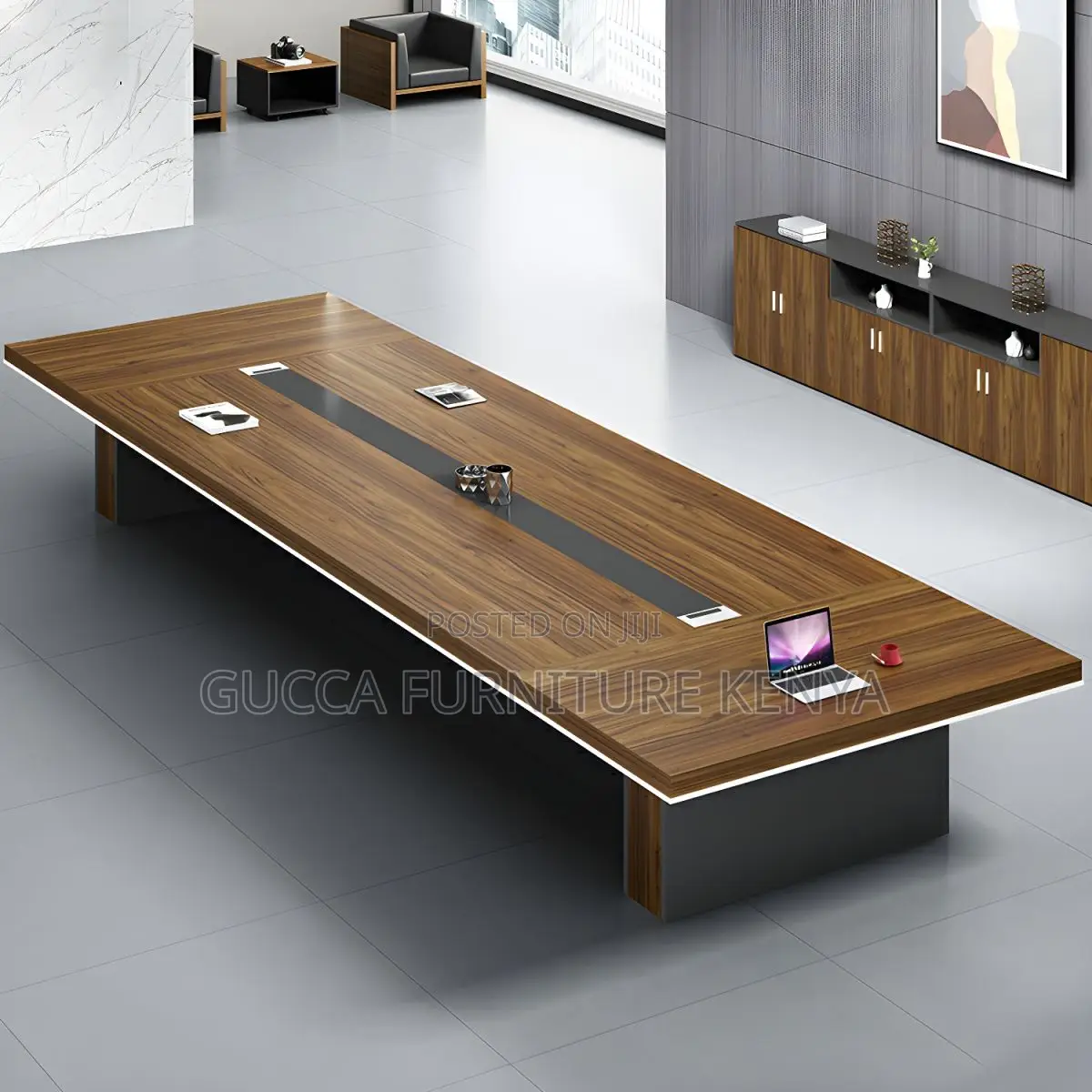 Boardroom Table:3-Meter Wooden Fixed Meeting Office Table