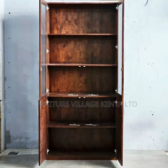 Office Cabinet: 2-Door Secureview Mahogany Storage Unit