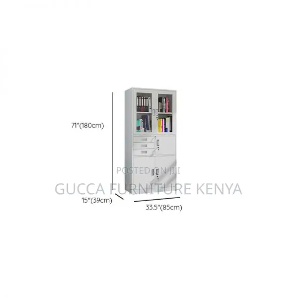 Cabinets:White Steel 2-Wide Supplies Cabinet With Safe