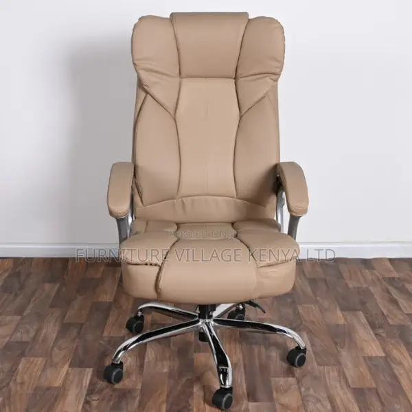 Office Chairs:Prestige Brown Leather Swivel Ergonomic Chair