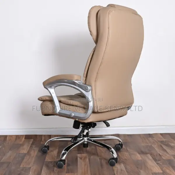 Office Chairs:Prestige Brown Leather Swivel Ergonomic Chair