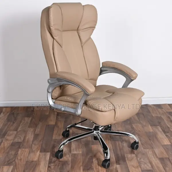 Office Chairs:Prestige Brown Leather Swivel Ergonomic Chair