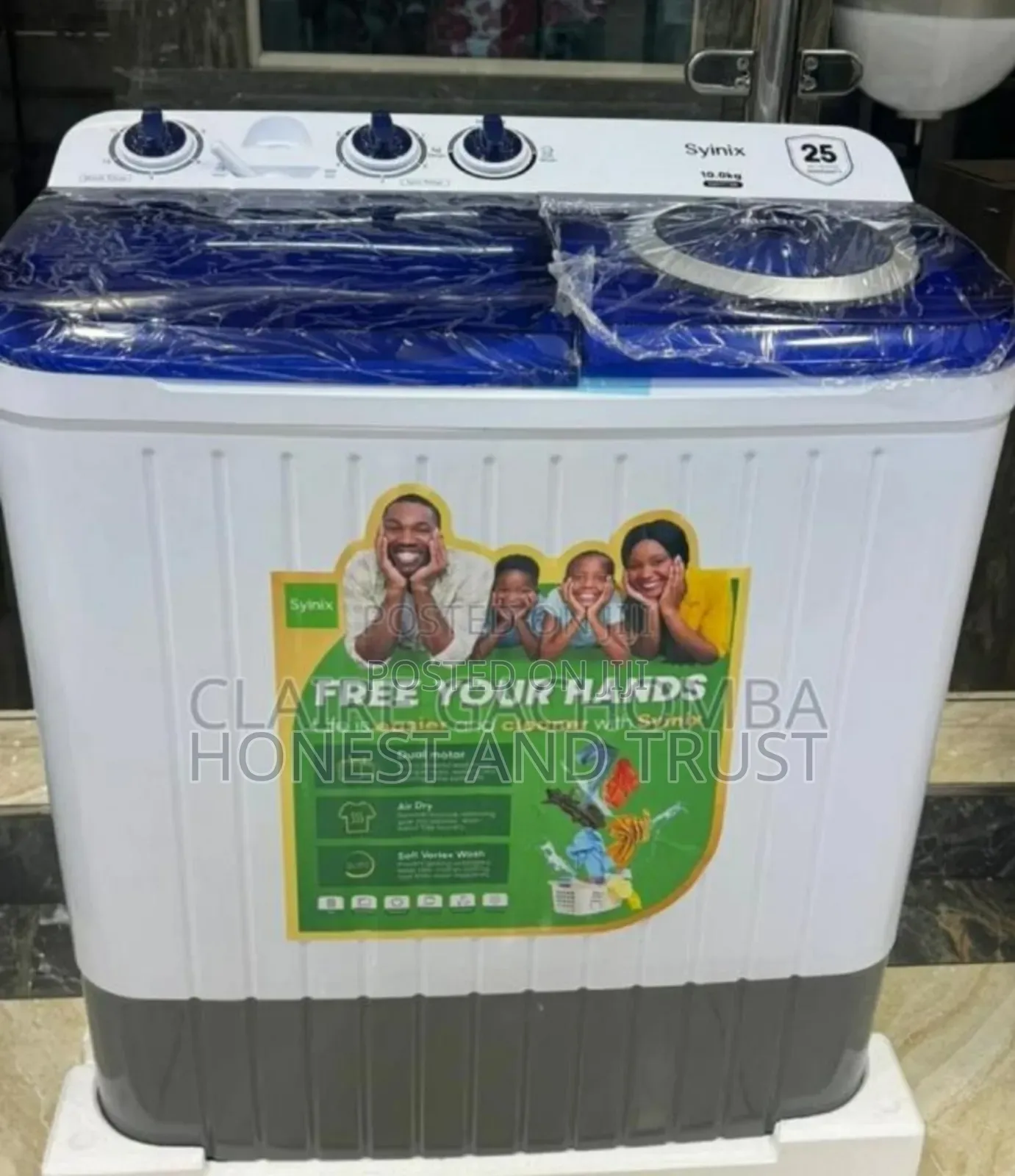 10kgs Syinix Twin Tub Semi-Automatic Washing Machine