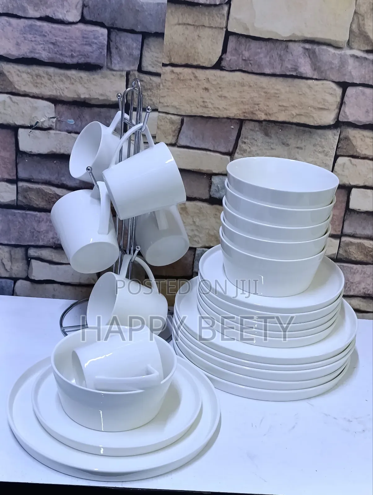  *Bougie Plain White Dinner Set