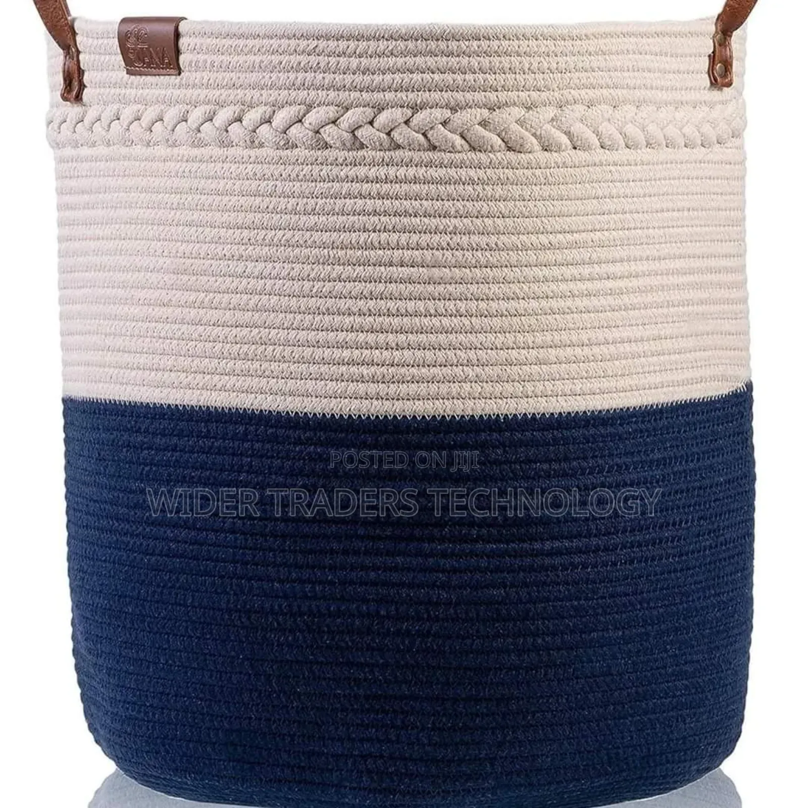 Cotton Rope Basket 
Height : 38cm
Diameter: 40cm