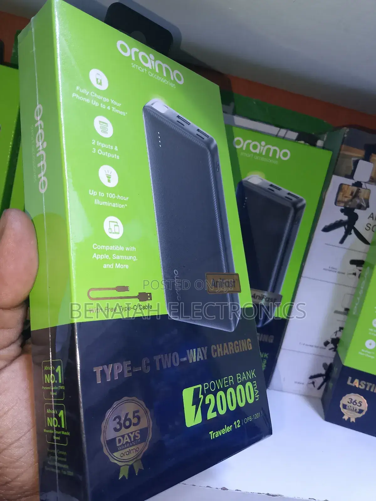 Oraimo Powerbank 20000 Mah With Free Type C Cable