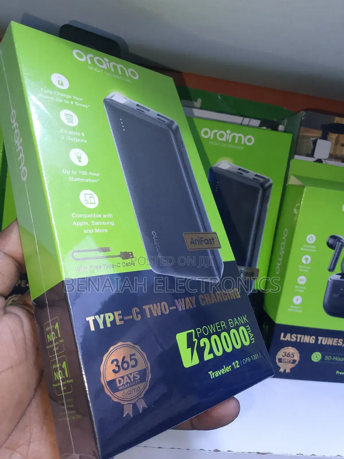 Oraimo Powerbank 20000 Mah With Free Type C Cable