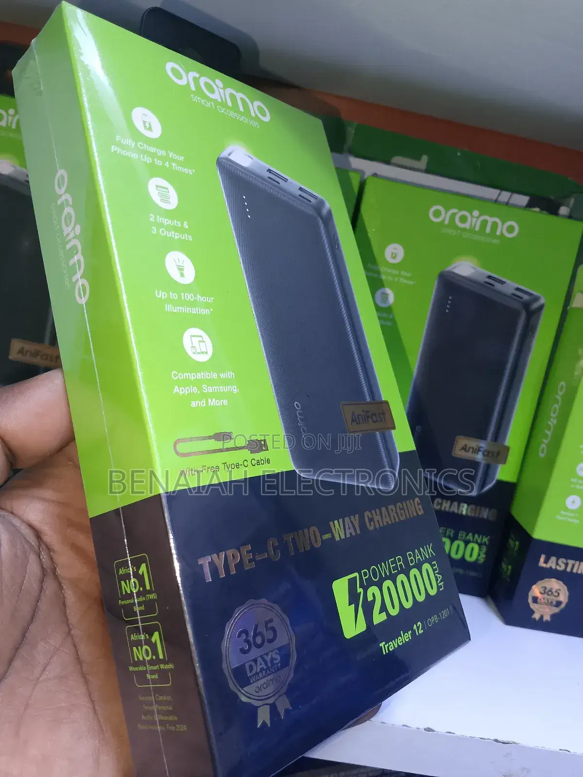 Oraimo Powerbank 20000 Mah With Free Type C Cable