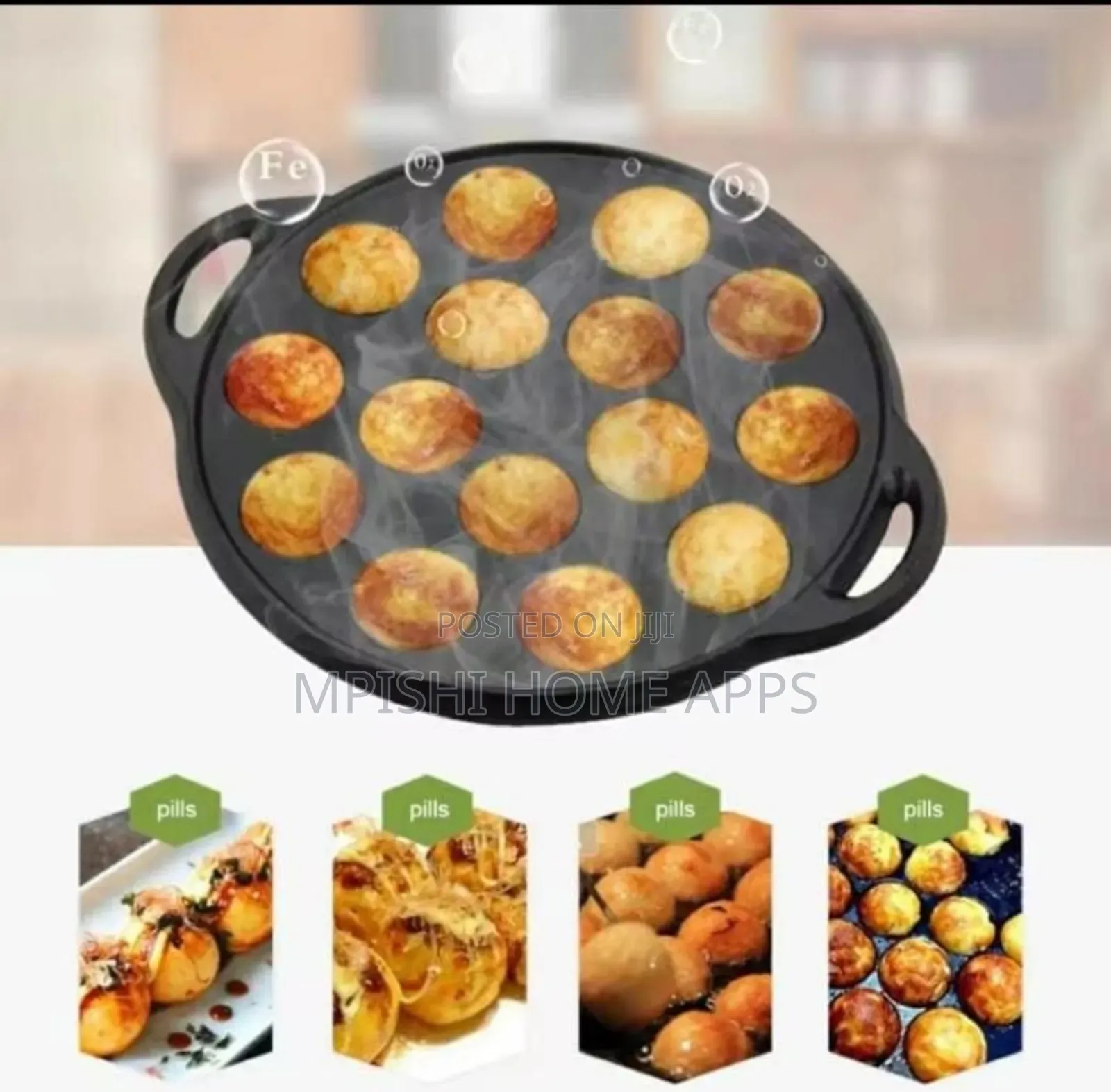 12 Holes Non-Stick Vitumbua Pan