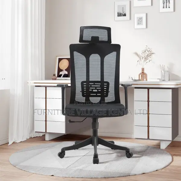 Office Chair: Mesh Posture-Friendly Task Chair With Headrest