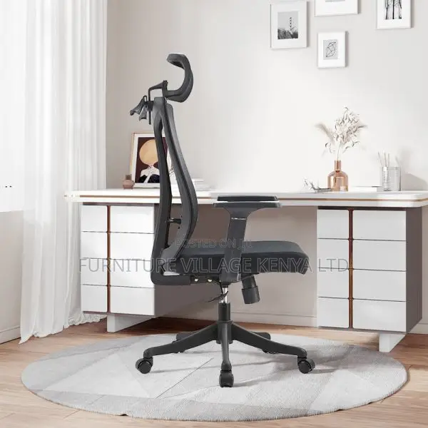 Office Chair: Mesh Posture-Friendly Task Chair With Headrest