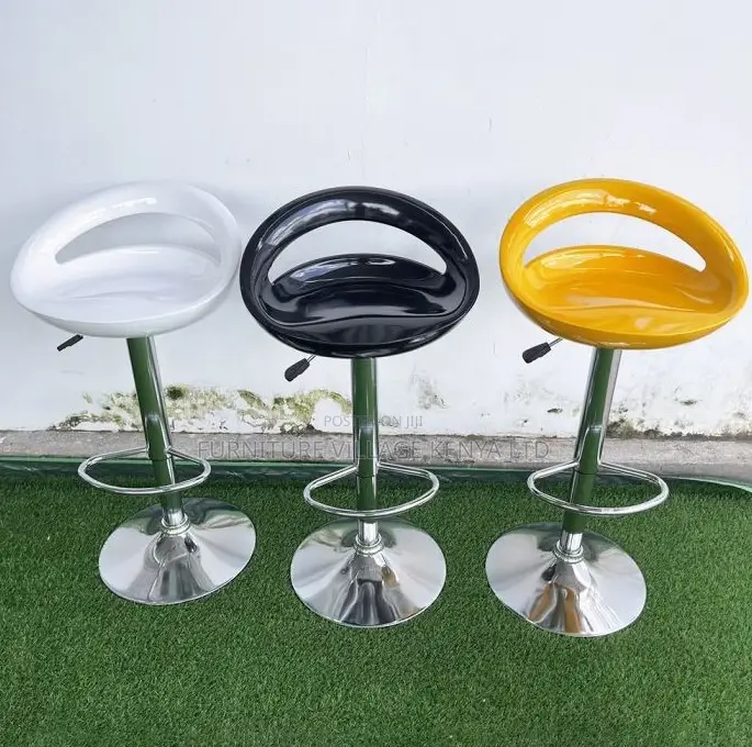 Office Stools:Office Plastic Gas-Lift Bar Stool – Round Seat