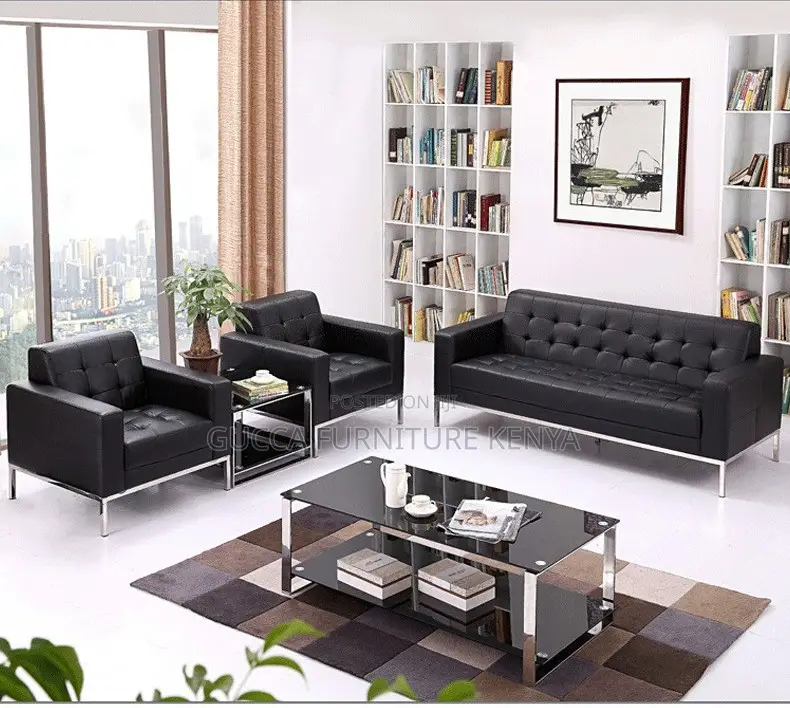 Sofas: 5-Seater Steel Foot Sofa Series Office Furniture