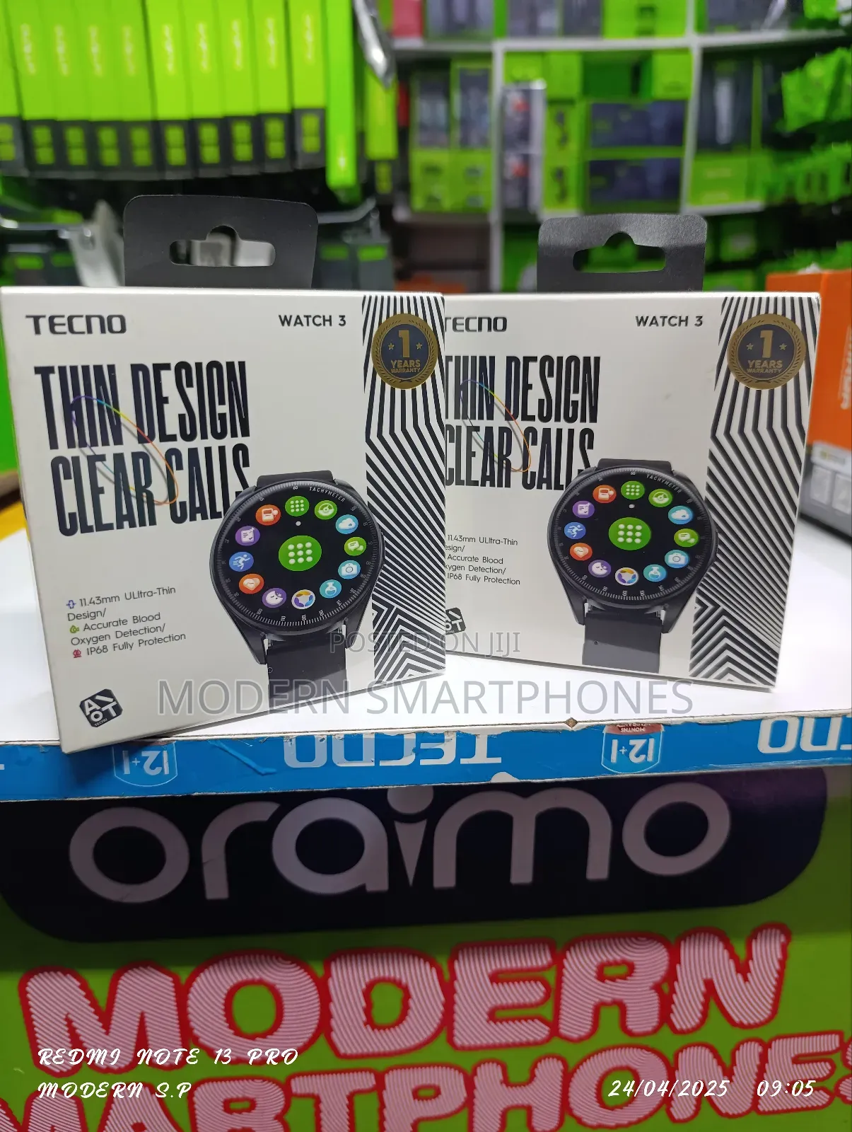 Tecno TSP-W03 Watch 3 Smart Watch, 1.39′′ Ip68 Bluetooth
