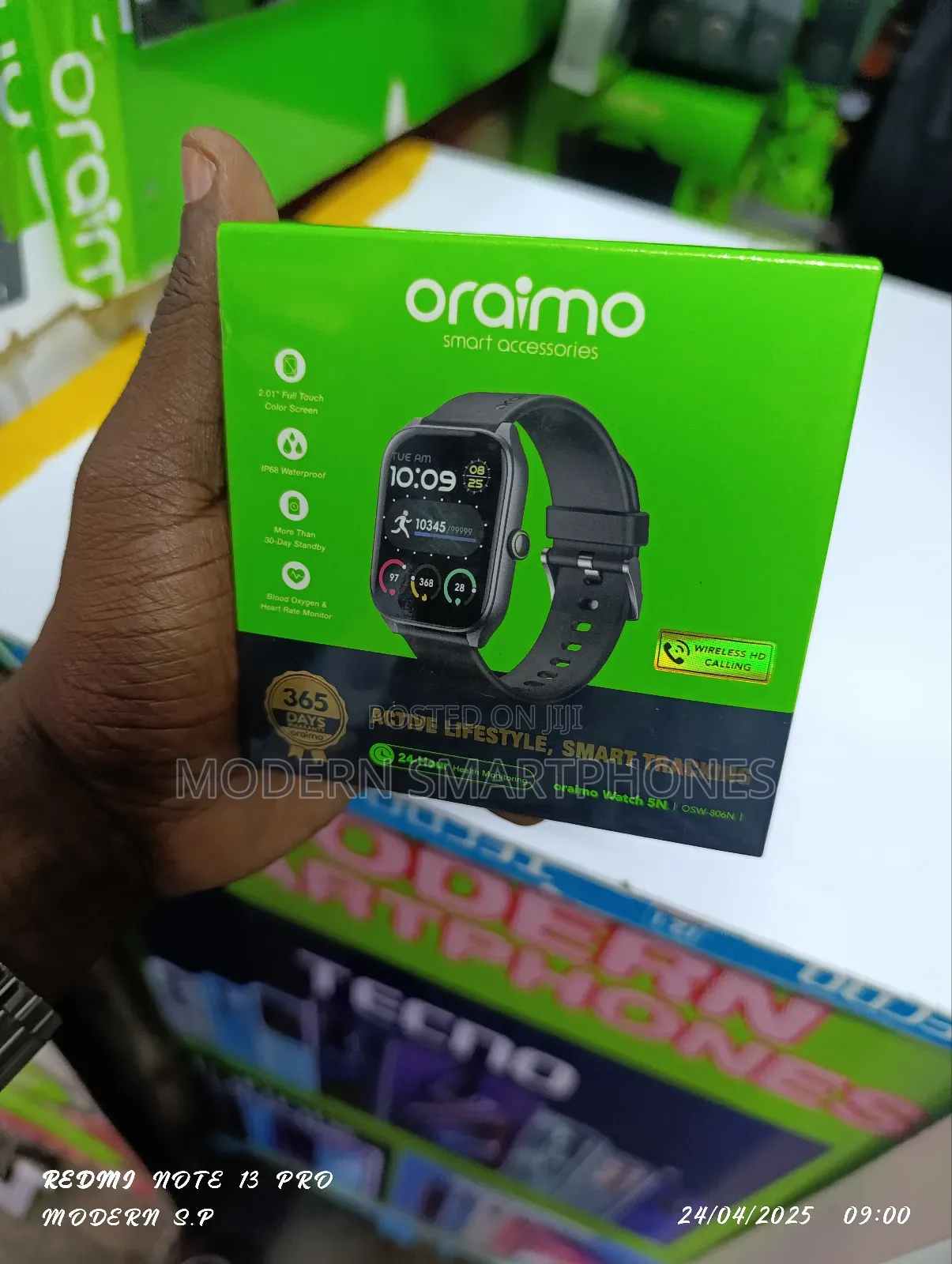 Oraimo Watch Wireless Calls 5n 2.01'' TFT Ip68 Smart Watch