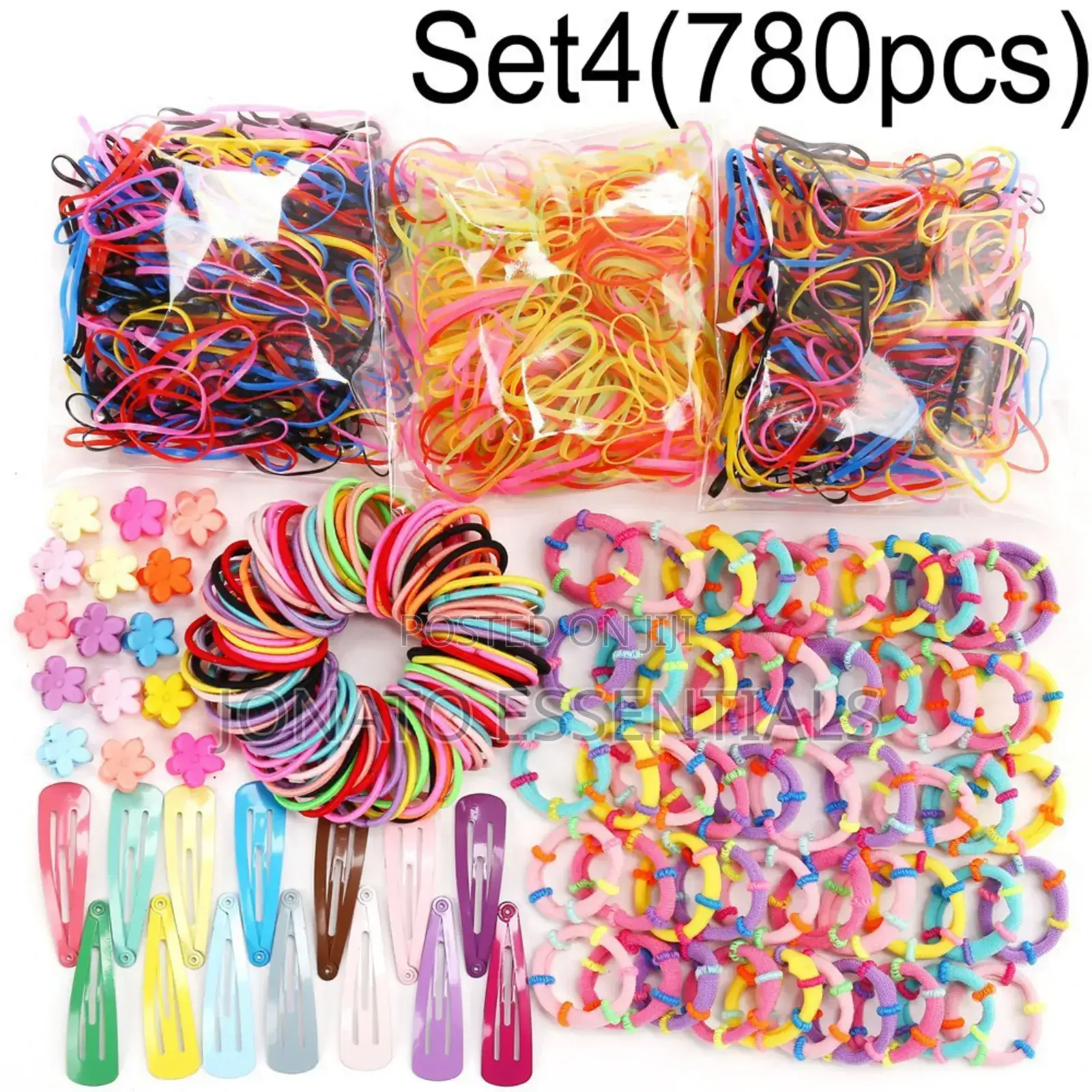 780 Pieces Girls Colorful Hair Bands, Headbands Sets