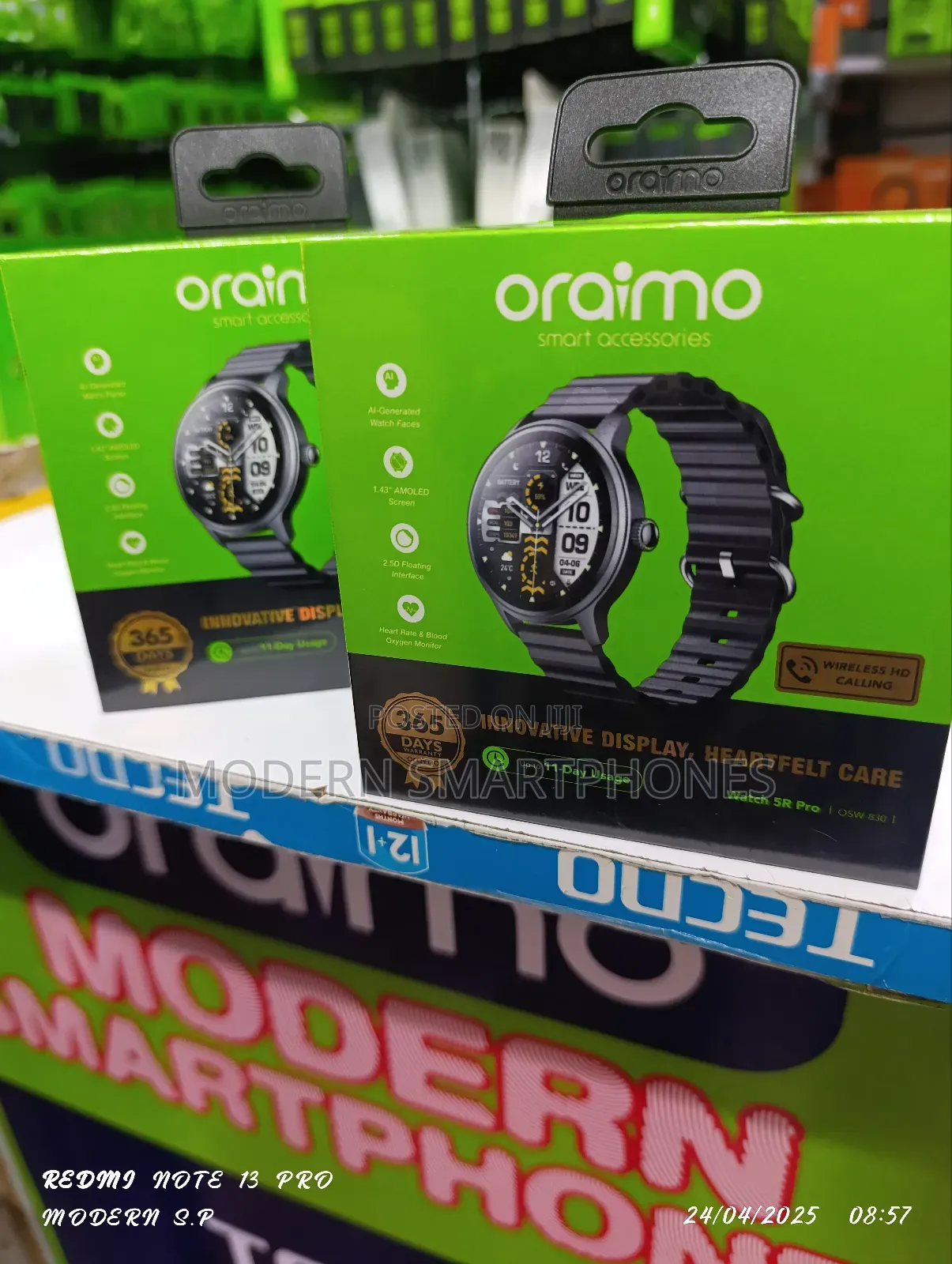 Oraimo Watch 5r Pro 1.43" Amoled 2.5d Floating Smart Watch