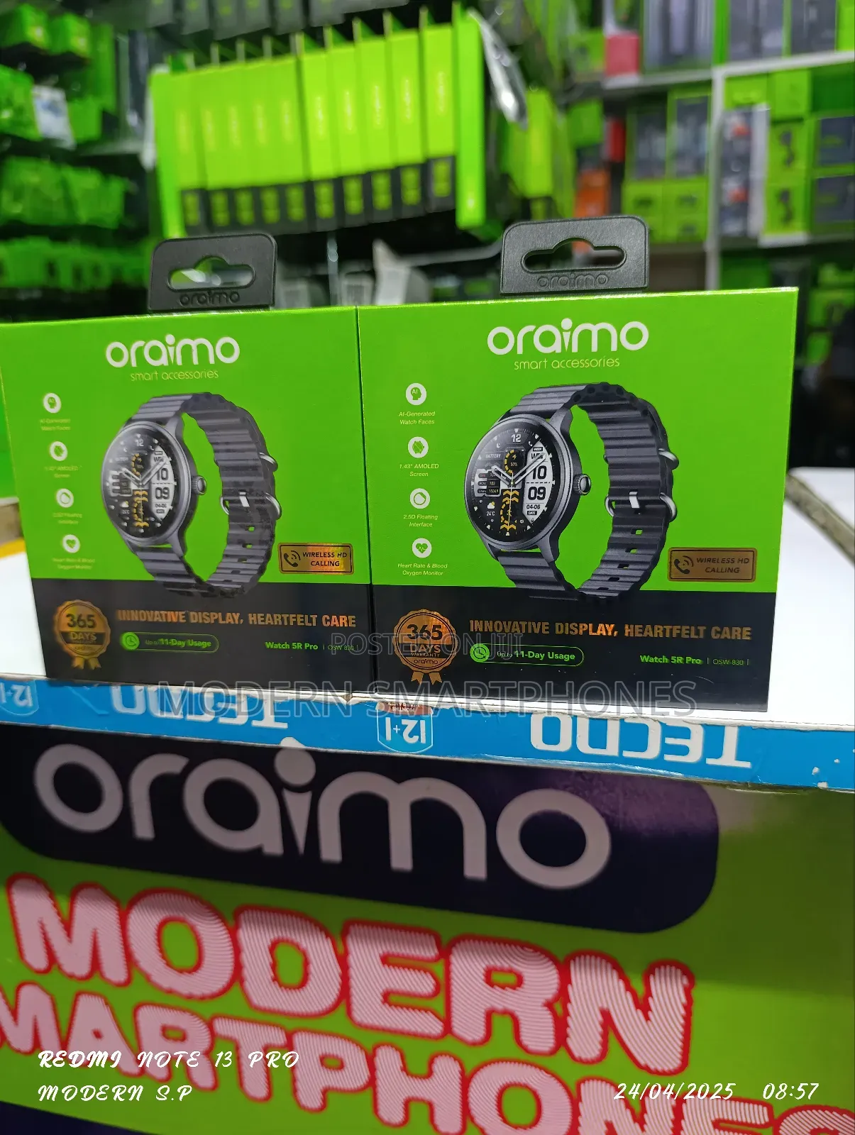 Oraimo Watch 5r Pro 1.43" Amoled 2.5d Floating Smart Watch