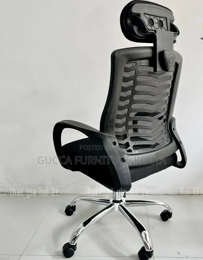 Office Chair: Headrest Mesh Strong Work Chair With Swivel