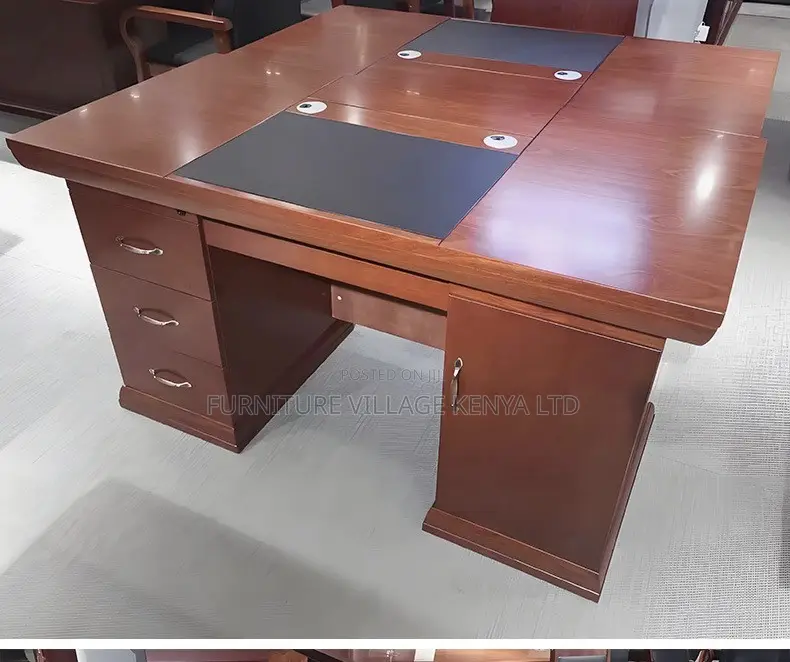 Office Tables:1400mm Solid Wood Executive Desk, Modern Look