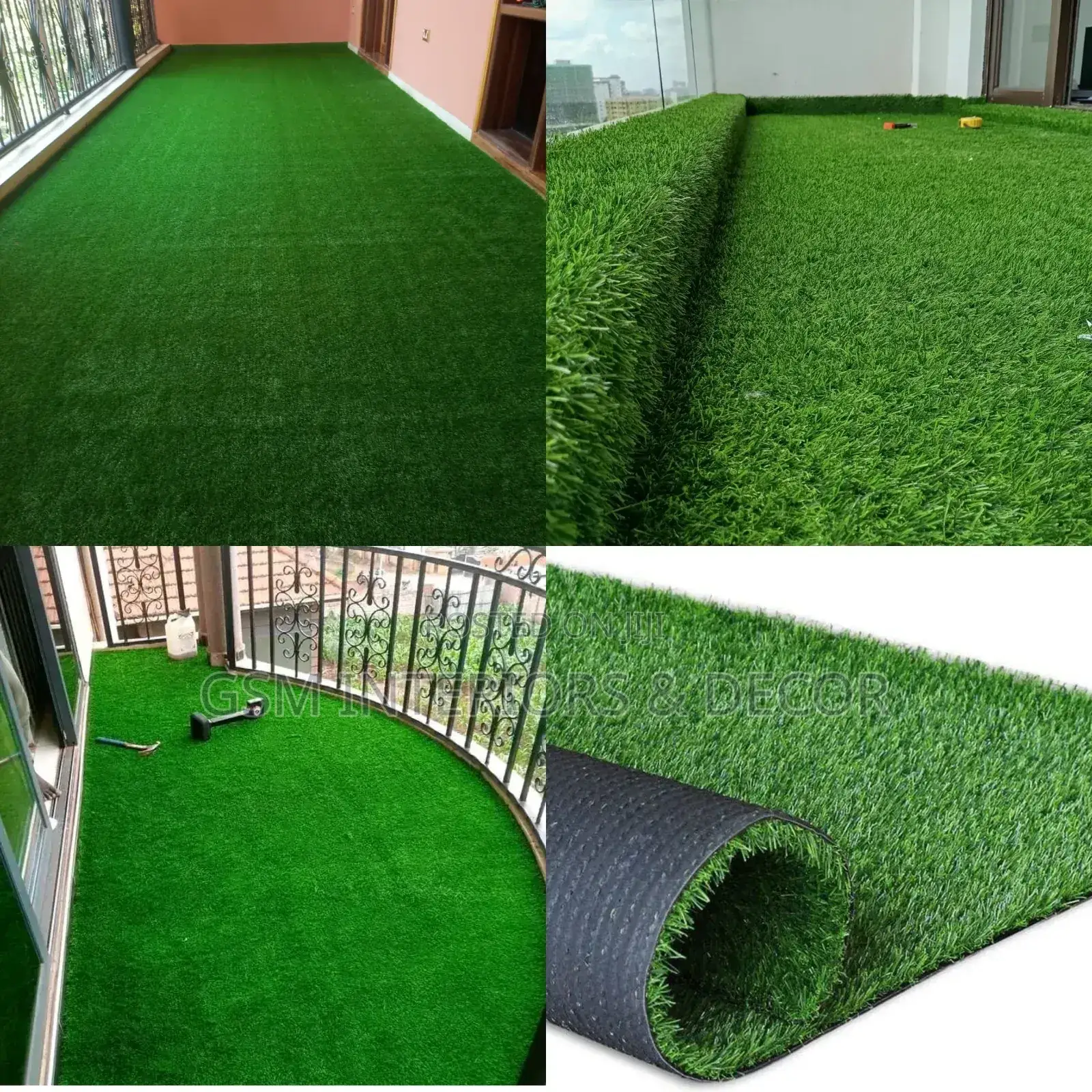 Artificial Balcony Green Grass Carpets for Corridors