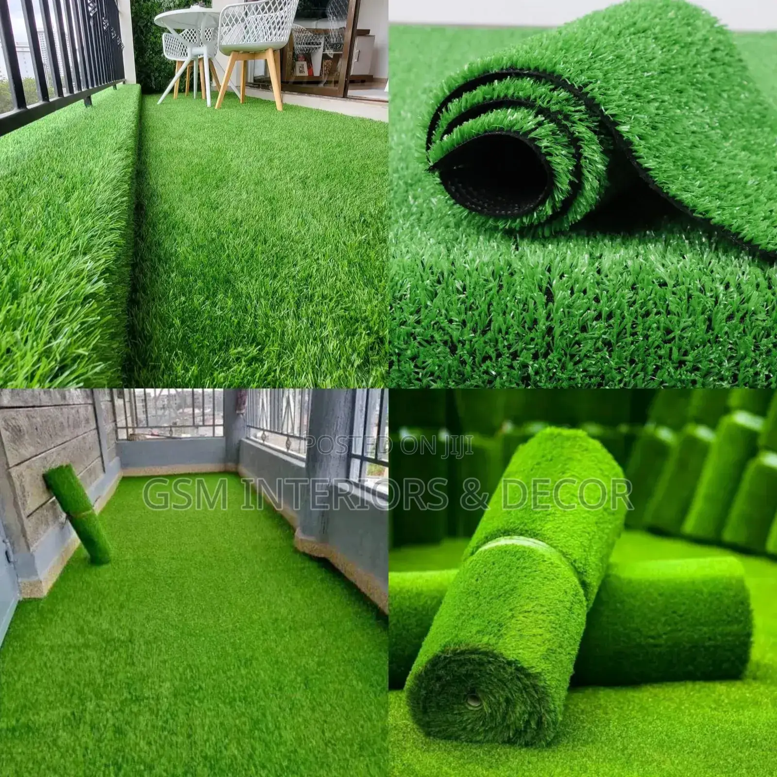 Artificial Green Grass Carpets With Artificial Plants