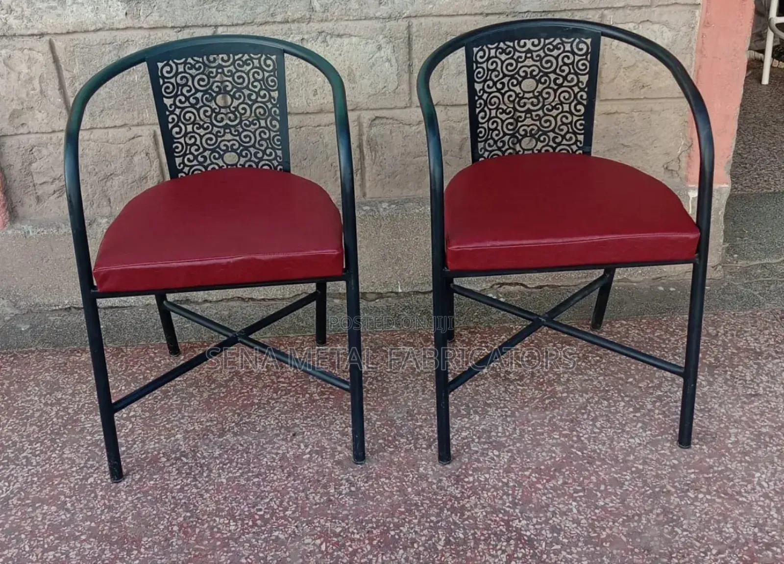 Modern Restaurant Dining Chairs Are Maroon in Colour