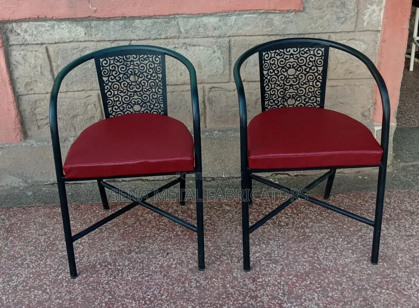 Modern Restaurant Dining Chairs Are Maroon in Colour