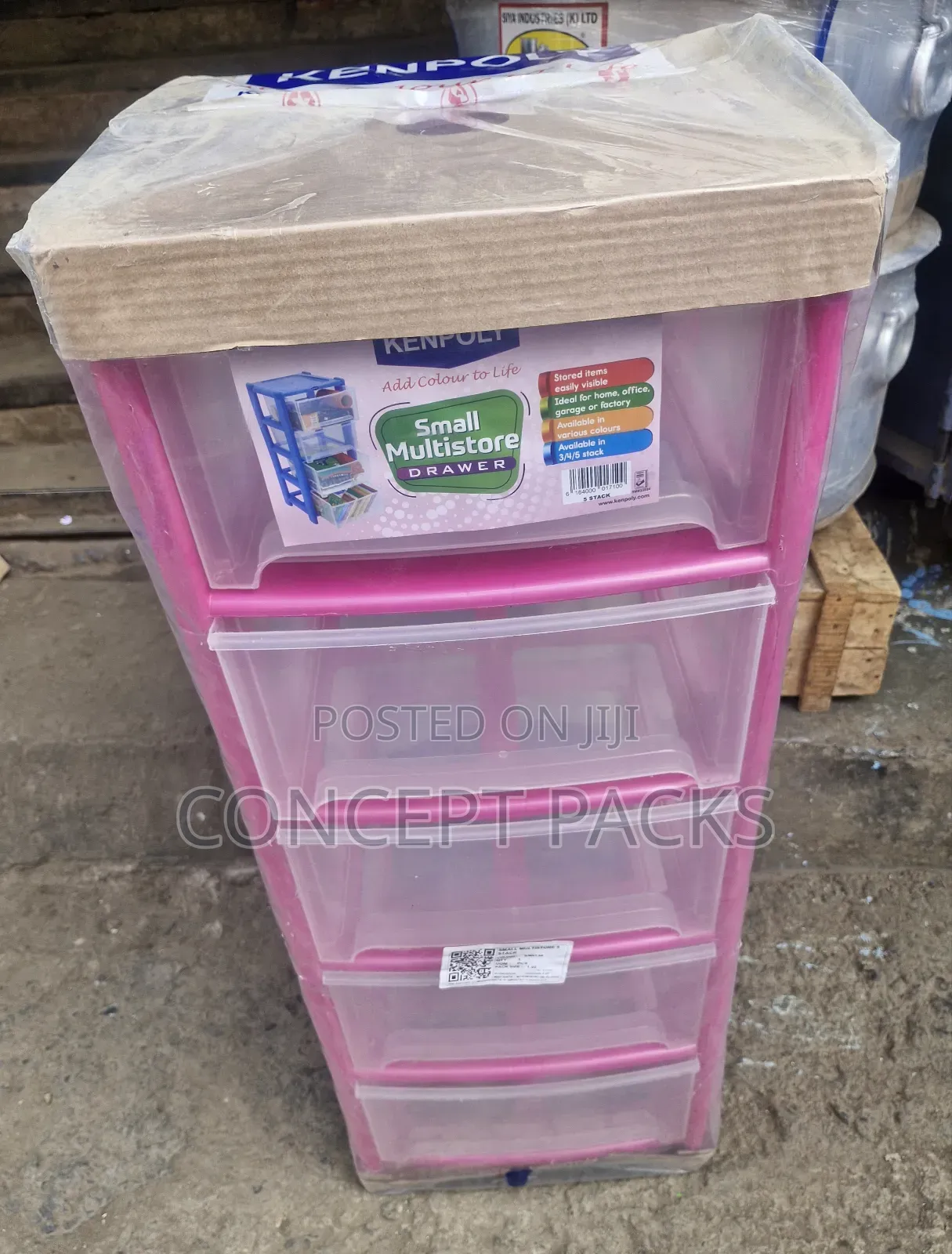 Pink 5 Plastic Drawer Organizer