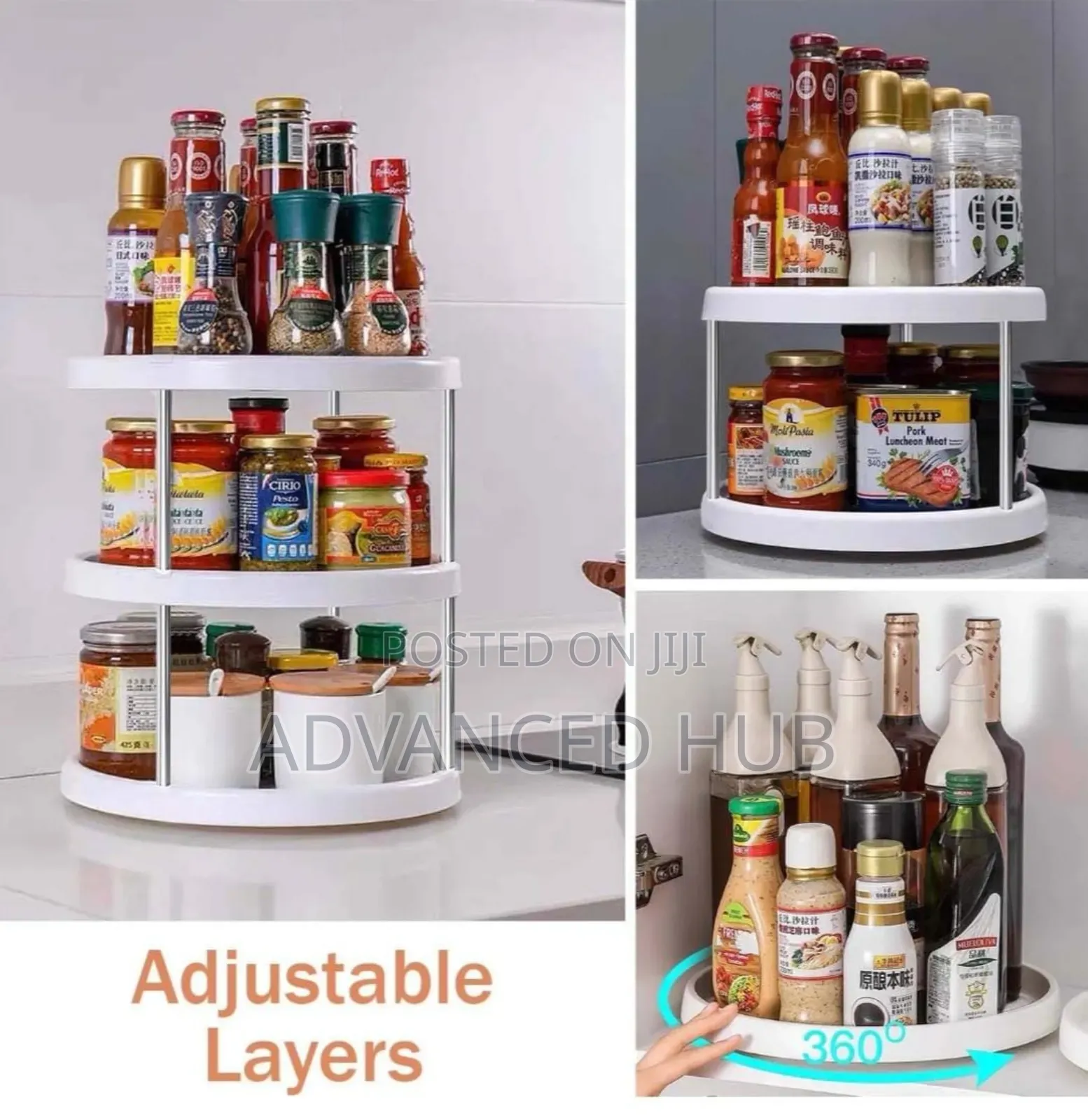 3 Tier Rotating Kitchen Rack
