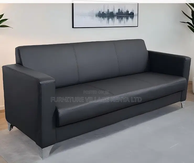 Sofas:Office Simple Leather Sofa for Lobby or Waiting Area