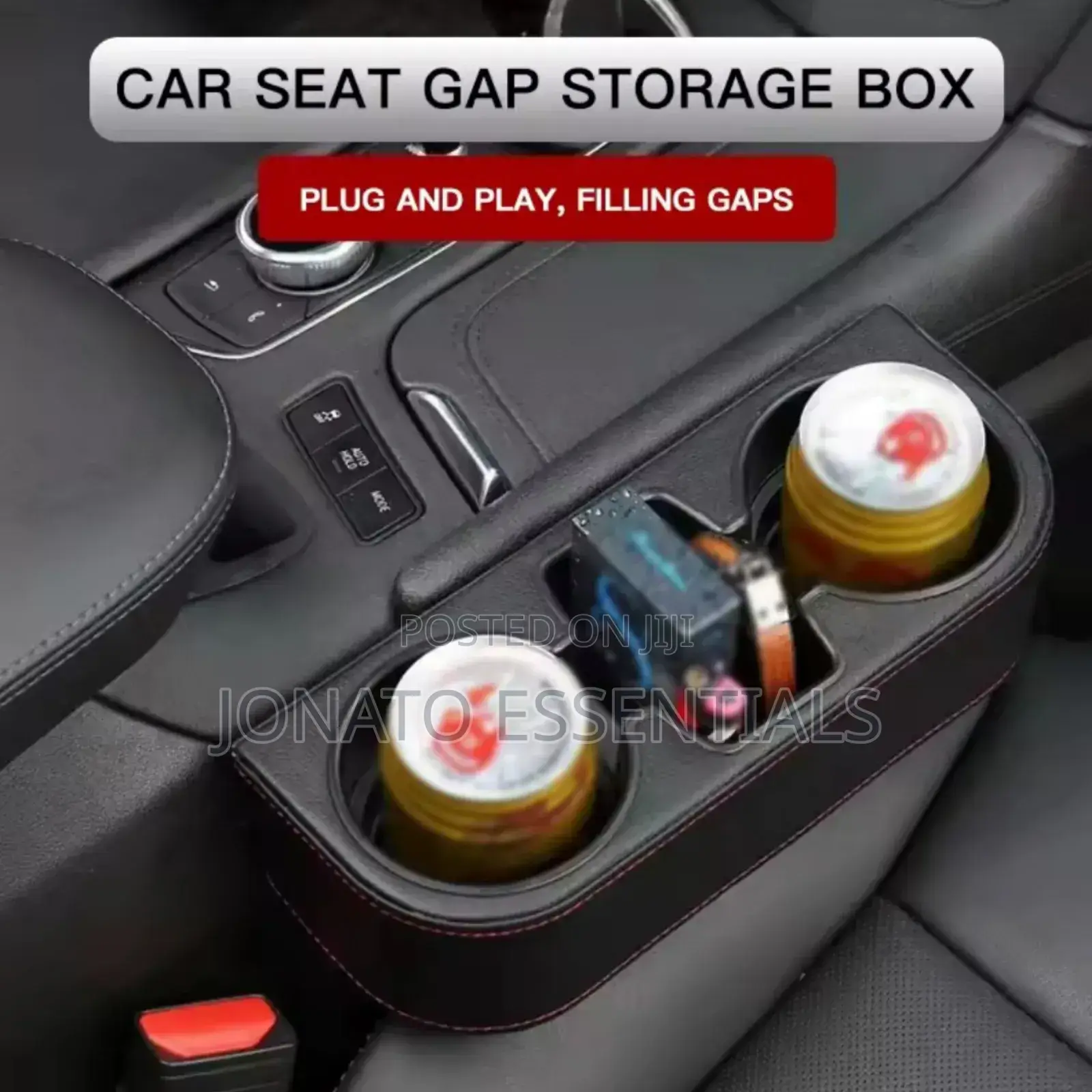 Car Gap Cup Holder With Leather Finish